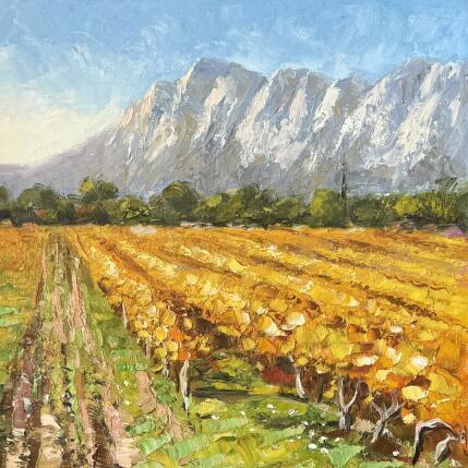 Painting Champ de vigne au pied de la montagne, Sainte-Victoire by Arkady | Painting Figurative Oil