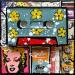 Painting POP K7 (gris bleuté) by Costa Sophie | Painting Pop-art Pop icons Acrylic Gluing Upcycling