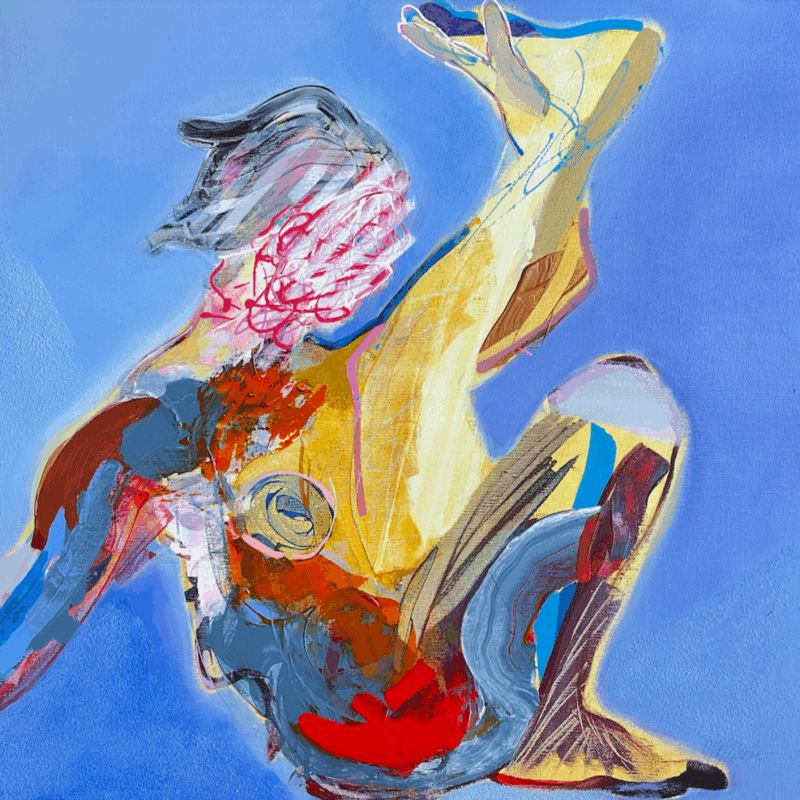 Painting La détente by Cressanne | Painting Figurative Acrylic, Ink, Sand Nude