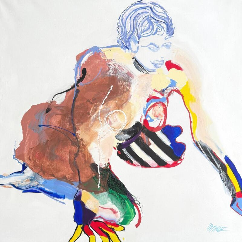 Painting Le sable chaud by Cressanne | Painting Figurative Acrylic, Ink, Sand Nude