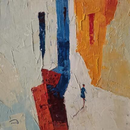 Painting vêtu de bleu by Tomàs | Painting Abstract Oil Urban