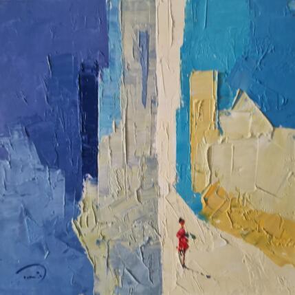 Painting La camisa vermella by Tomàs | Painting Abstract Oil Life style, Society, Urban