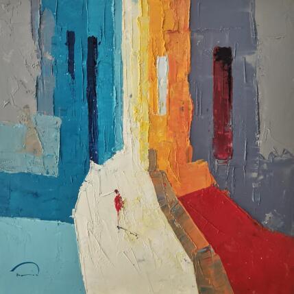 Painting L'ombre rouge by Tomàs | Painting Abstract Oil Life style, Pop icons, Society, Urban
