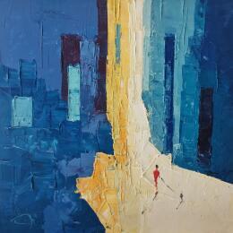 Painting A primera hora  by Tomàs | Painting Abstract Oil Pop icons, Society, Urban