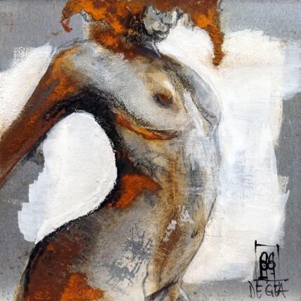 Painting J'attends la nuit by De Géa Olivier  | Painting Figurative Metal Nude