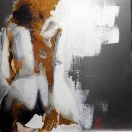 Painting In my dreams by De Géa Olivier  | Painting Figurative Metal Nude