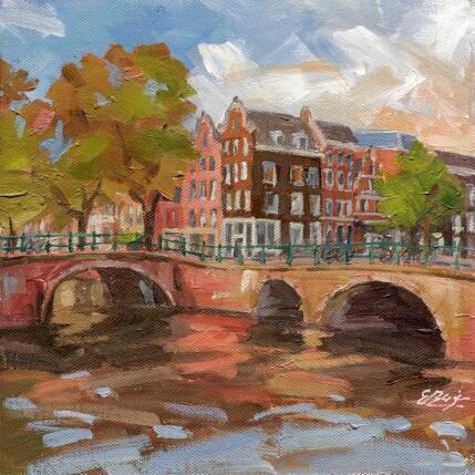 Painting Quartier historique à Amsterdam by Elisabeth Bazin | Painting  Pop icons