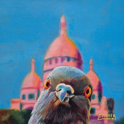 Painting Le maître des lieux by Emma Fischer | Painting Figurative Acrylic Animals, Pop icons, Urban