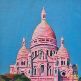 Painting Le calme de Montmartre by Emma Fischer | Painting Figurative Acrylic Architecture, Pop icons, Urban