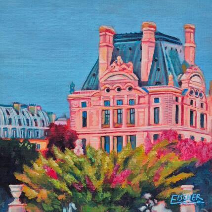 Painting Paris côté jardin by Emma Fischer | Painting Figurative Acrylic Architecture, Nature, Pop icons, Urban