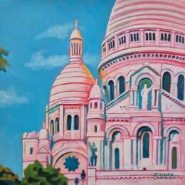 Gemälde Montmartre, mon amour von Emma Fischer | Gemälde Figurativ Acryl Architektur, Urban
