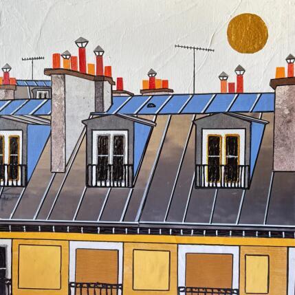 Peinture Vis à vis par Lovisa | Tableau Figuratif Acrylique, Collage, Feuille d'or, Posca, Upcycling Urbain