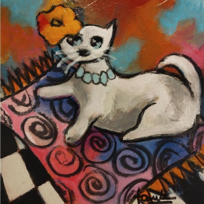 Peinture Blanche par Fauve | Tableau Figuratif Scènes de vie Huile Acrylique
