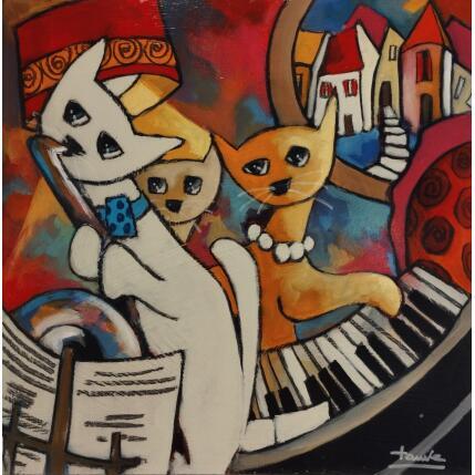 Painting Blanco, Princesse et Caramel by Fauve | Painting Figurative Acrylic, Oil Life style