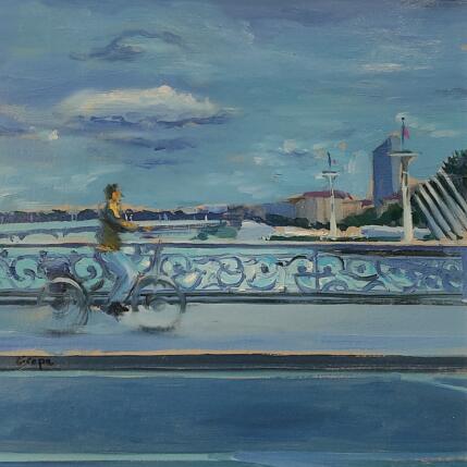 Peinture La traversée du pont de l'université par Sirope Rémy | Tableau