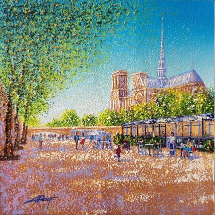 Painting Les Quais de Notre-Dame by Dessapt Alan | Painting Figurative Acrylic, Oil Urban