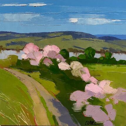 Painting Lilas près du canal by Clavel Pier-Marion | Painting Impressionism Oil Landscapes, Pop icons