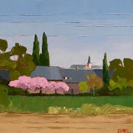 Painting Printemps au village by Clavel Pier-Marion | Painting Impressionism Oil Landscapes, Pop icons