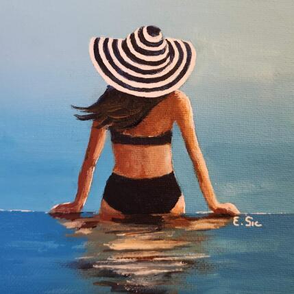 Painting Piscine à débordement by Sie Evelyne | Painting Figurative Acrylic Life style
