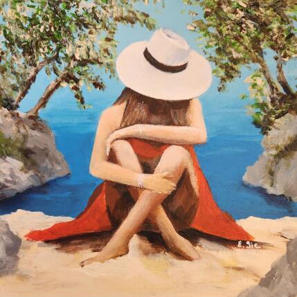 Painting La crique by Sie Evelyne | Painting Figurative Acrylic Life style, Pop icons