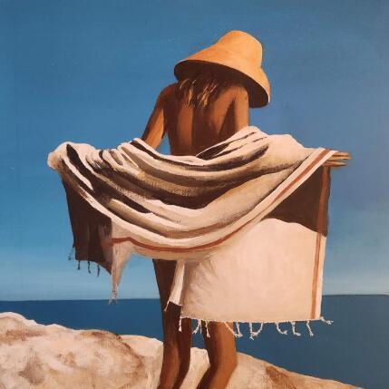 Painting La fouta by Sie Evelyne | Painting Figurative Acrylic Life style