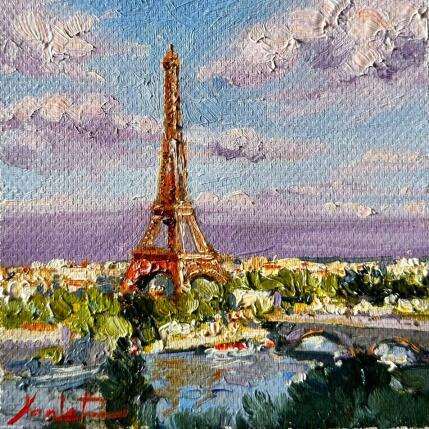 Gemälde Paris in Brushstrokes von Xanlar | Gemälde Impressionismus Öl Architektur, Natur, Urban
