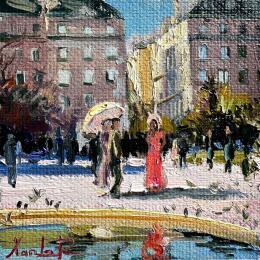 Painting Beneath the Paris Sun by Xanlar | Painting Impressionism Oil Architecture, Urban
