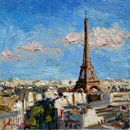 Gemälde Eiffel in Blue von Xanlar | Gemälde