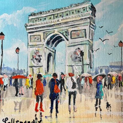 Painting Promenade à L Arc de Triomphe by Lallemand Yves | Painting Figurative Acrylic Urban