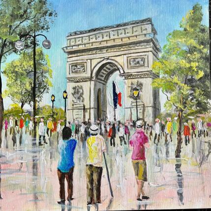 Painting L Arc de Triomphe by Lallemand Yves | Painting Figurative Acrylic Pop icons, Urban