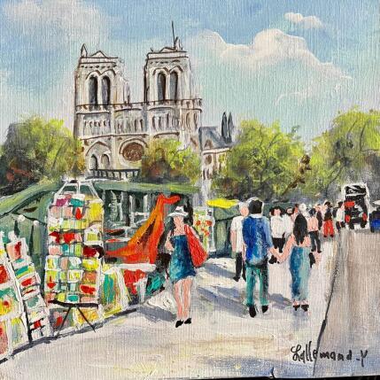 Painting Les bouquinistes by Lallemand Yves | Painting Figurative Acrylic Pop icons, Urban