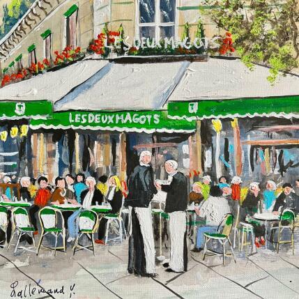 Painting Les Deux  Magots by Lallemand Yves | Painting Figurative Acrylic Pop icons, Urban
