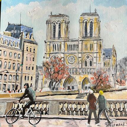 Painting Notre Dame de Paris  by Lallemand Yves | Painting Figurative Acrylic Urban