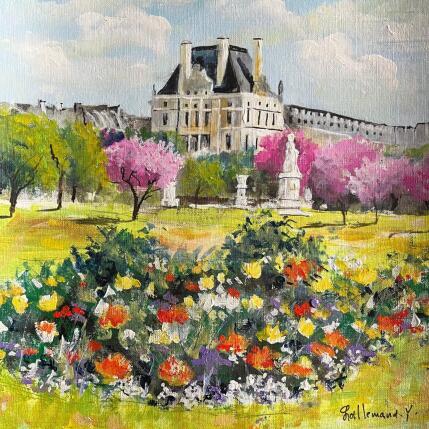 Painting Jardin des Tuileries  by Lallemand Yves | Painting Figurative Acrylic Urban