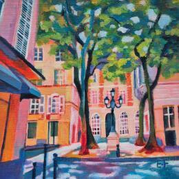 Painting L'éclat secret de Paris by Emma Fischer | Painting Figurative Acrylic Architecture, Landscapes, Urban