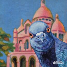 Painting Le protecteur du sacré cœur by Emma Fischer | Painting Figurative Acrylic Animals, Pop icons, Portrait, Urban