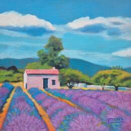 Peinture Les allées parfumées  par Emma Fischer | Tableau Figuratif Acrylique Architecture, Nature, Paysages