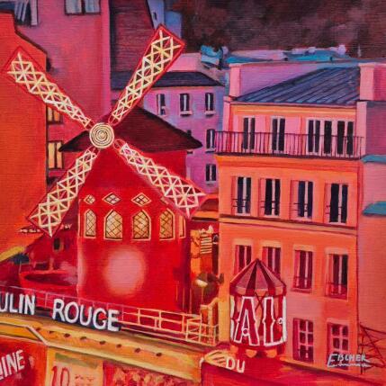 Peinture Là où Paris danse par Emma Fischer | Tableau Figuratif Acrylique Architecture, Urbain