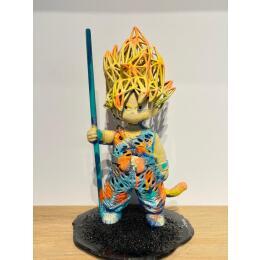 Sculpture NEON SAIYAN STANDING by Mikhel Julien | Sculpture Pop-art Graffiti, Resin