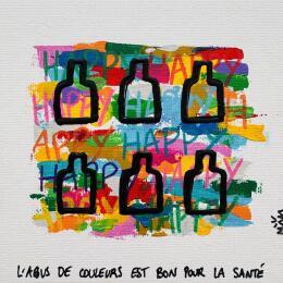 Gemälde HAPPY BOTTLES von Mam | Gemälde