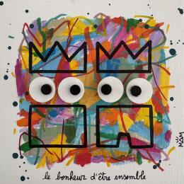 Painting LE BONHEUR by Mam | Painting Pop-art Acrylic Pop icons