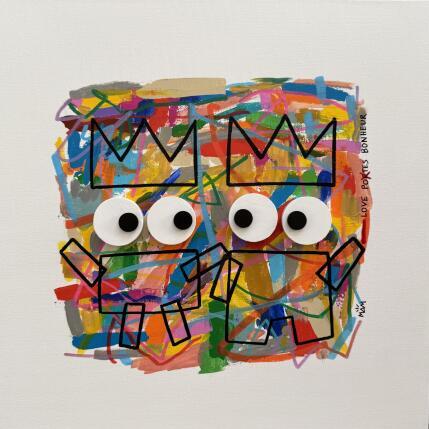 Painting LOVE POTES BONHEUR  by Mam | Painting Pop-art Acrylic Minimalist, Pop icons, Portrait