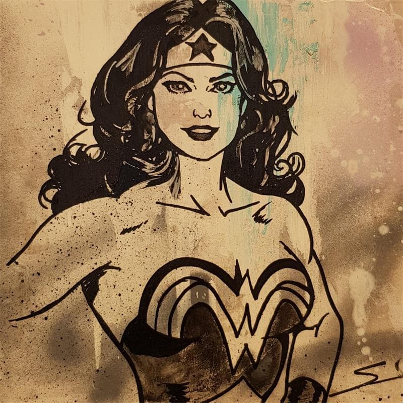 Painting Wonder Woman by Mestres Sergi | Painting Pop-art Graffiti Pop icons