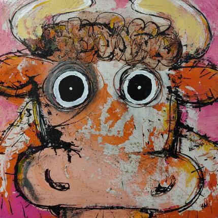 Painting À l’étroit!!  by Maury Hervé | Painting Raw art Acrylic, Ink, Pigments, Sand Animals