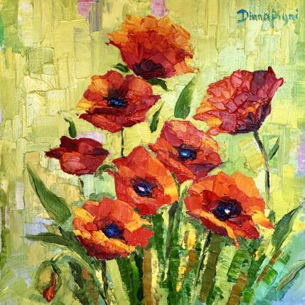 Painting Vibrant Dance of Poppies by Pigni Diana | Painting Impressionism Oil Landscapes, Nature, Pop icons, Still-life