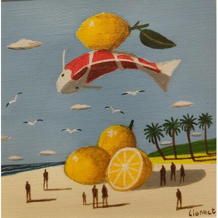 Gemälde Carpe aux citrons von Lionnet Pascal | Gemälde Surrealismus Acryl