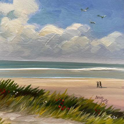 Painting F1 plage et coquelicots 10009-21423-20250628-3 by Alice Roy | Painting Figurative Acrylic Landscapes