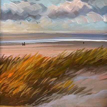 Painting F1 plage le soir 10009-21423-20250628-4 by Alice Roy | Painting Figurative Acrylic Landscapes, Nature