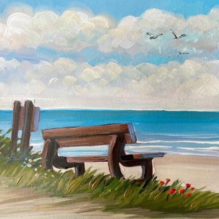 Painting F2 banc sur les dunes 10009-21423-20250628-8 by Alice Roy | Painting Figurative Acrylic Marine, Pop icons