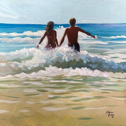 Painting F2 couple et bain de mer 10009-21423-20250628-9 by Alice Roy | Painting Figurative Acrylic Life style, Pop icons
